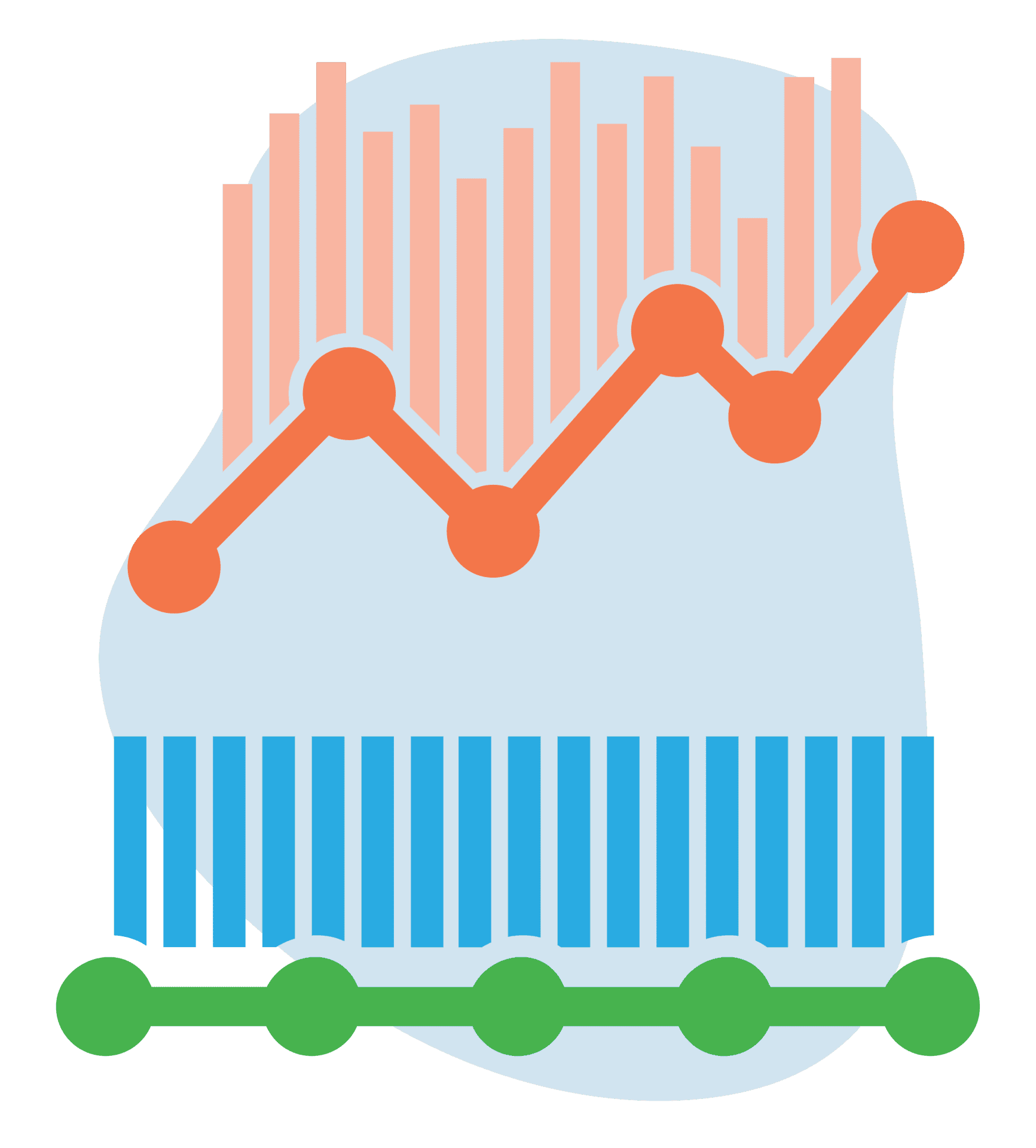 Decorative graph showing increased cost versus fixed cost for co-managed IT services