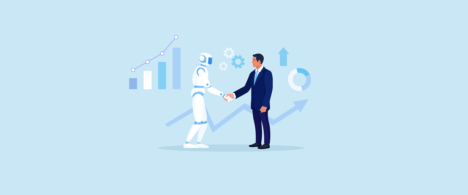 man shaking hands with a robot