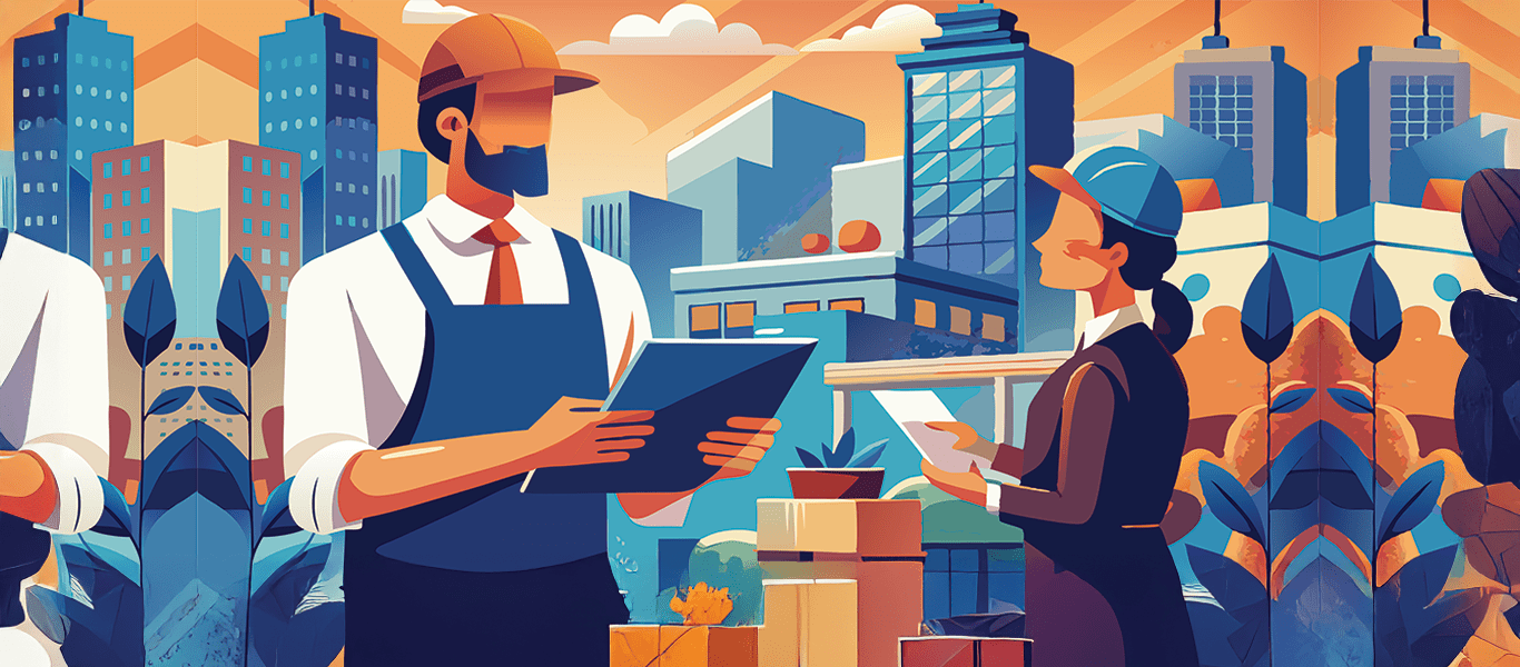 Image of buildings being inspected and approval letter illustration