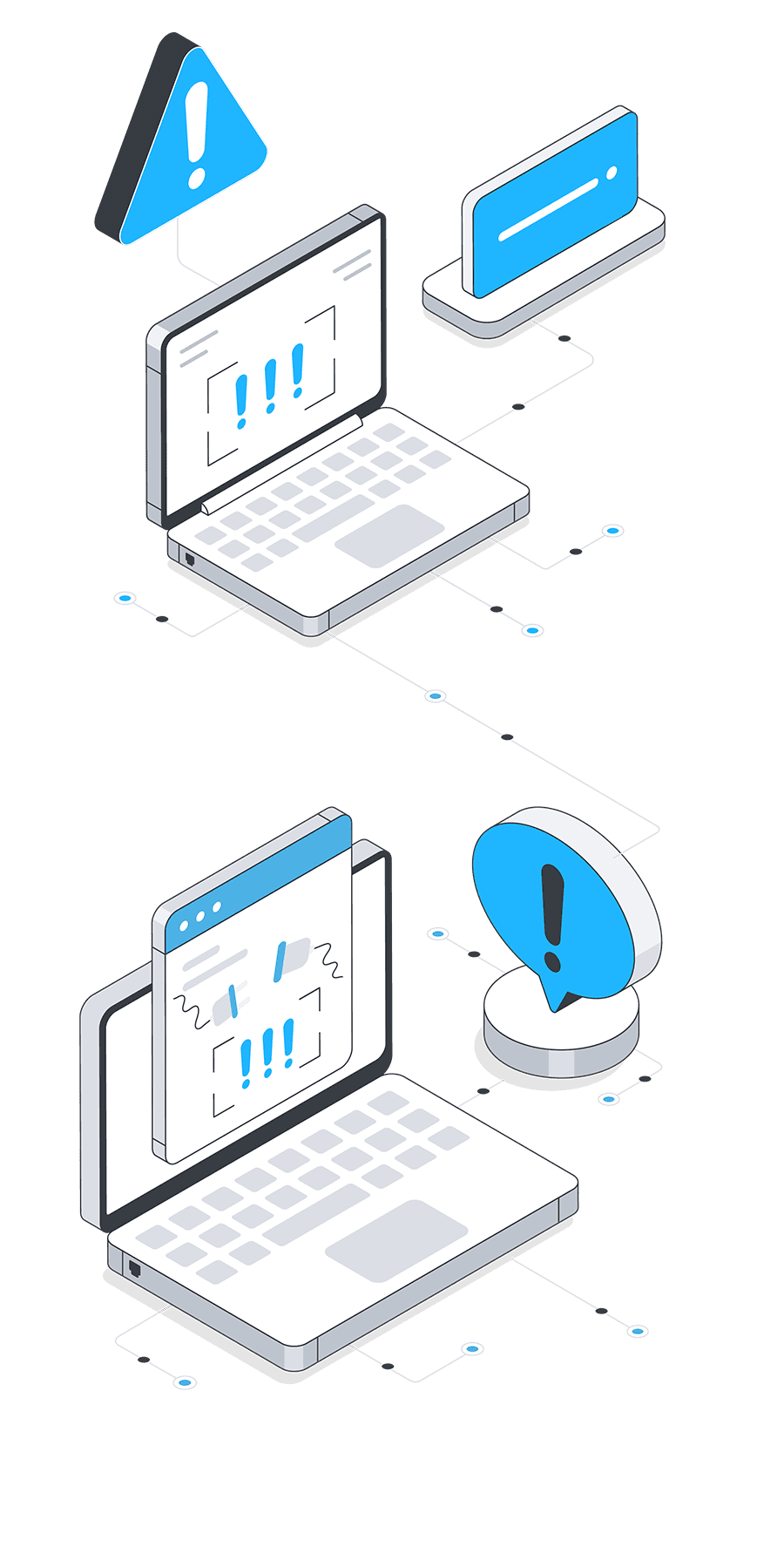 alert- approval Computers are connecting for approval