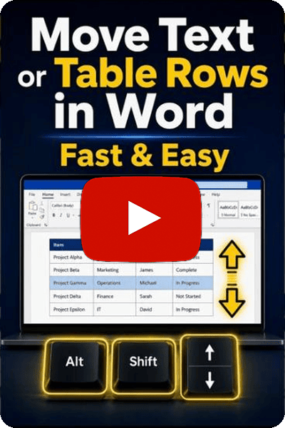  If you're still cutting and pasting to reorder in Microsoft Word use this shortcut
