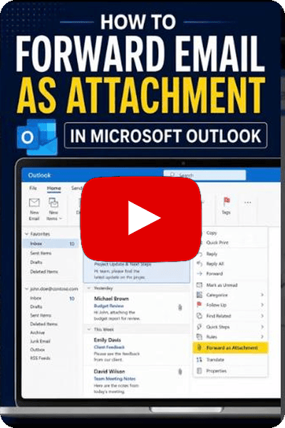 Forward Email as Attachment in Outlook