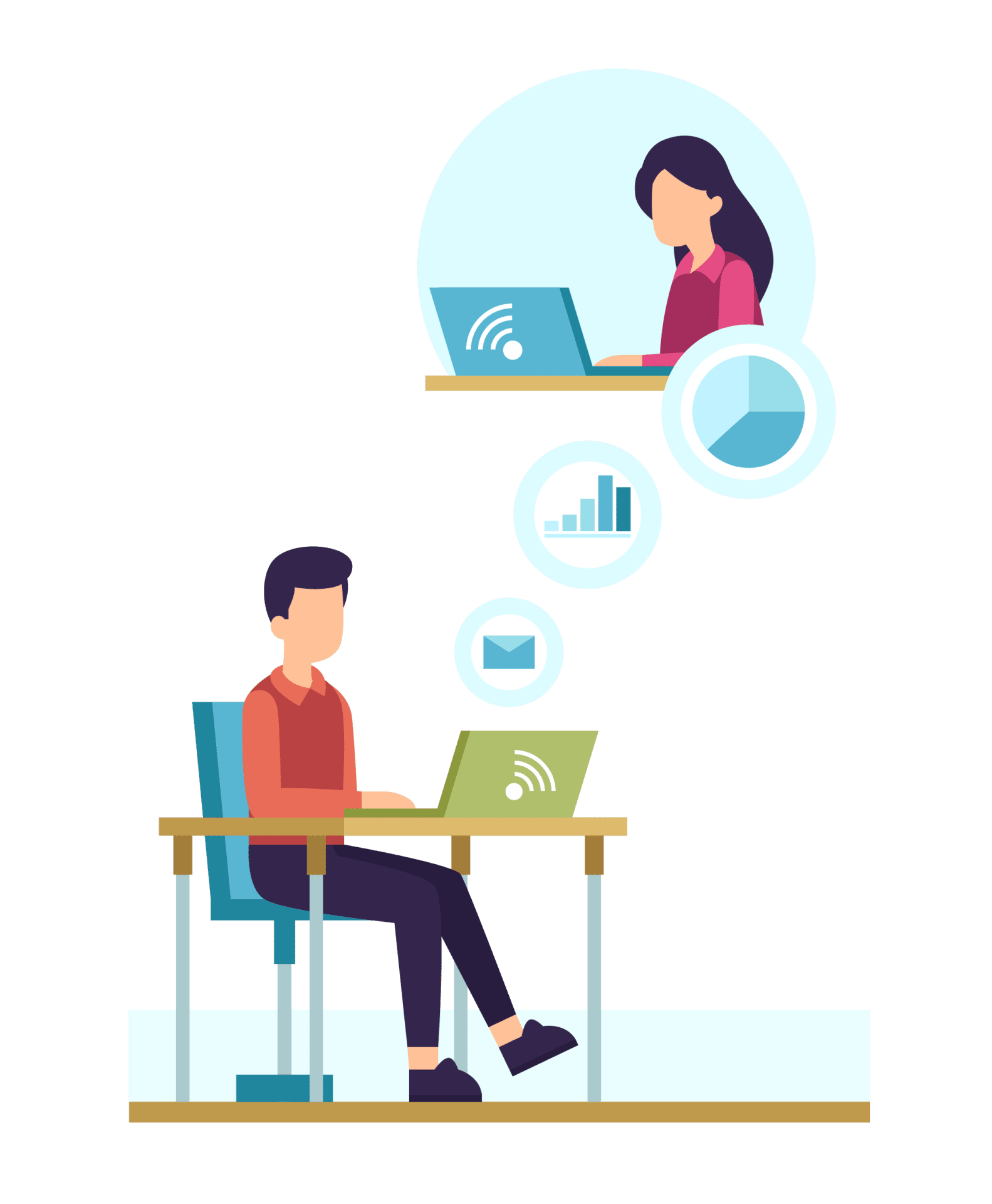 two workers Connecting