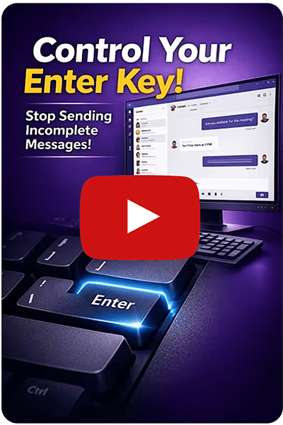 tech tip tues control your enter key Has the Enter key in Microsoft Teams ever sent a message before you were ready?