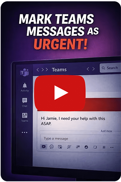 tech tip tues- mark messages Stop hoping your critical Teams messages get seen. Mark them as Important or urgent!