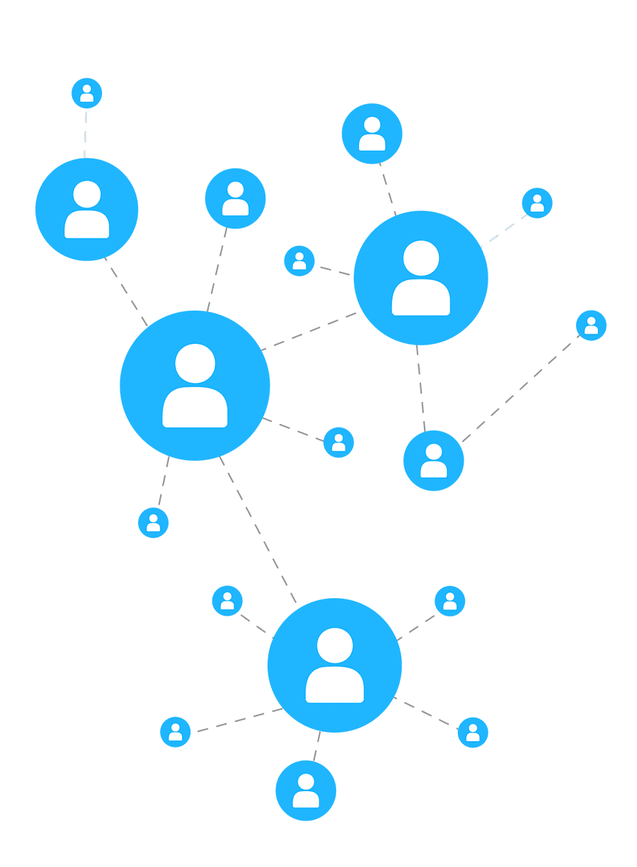 Bubble, icons, communication links